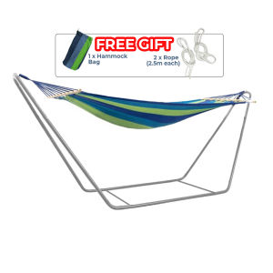 Stainless Steel Indoor and Outdoor Double-layer Portable Stand Hammock with (net hammock) Buaian 吊床