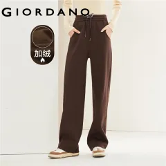 GIORDANO Women Pants Warm Fleece-Lined Sweat Pants Cargo Pockets