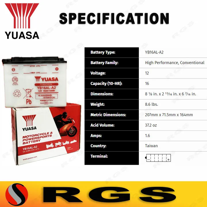 Yuasa%20YB16AL-A2%20(For%20YAMAHA%20VMAX%201200%20/%20VIRAGO%20750)%20motorcycle%20battery%20-%20Image%204