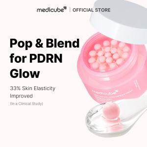Medicube PDRN Pink Pop Collagen Boba Capsule Cream 50g 33% Improved Skin Elasticity Encapsulated PDRN Collagen Essence Boost Skin Firmness Repair Barrier Reduce Fine Lines Anti-Aging Hydrating Glow Restoring Non-Sticky Facial Moisturizer