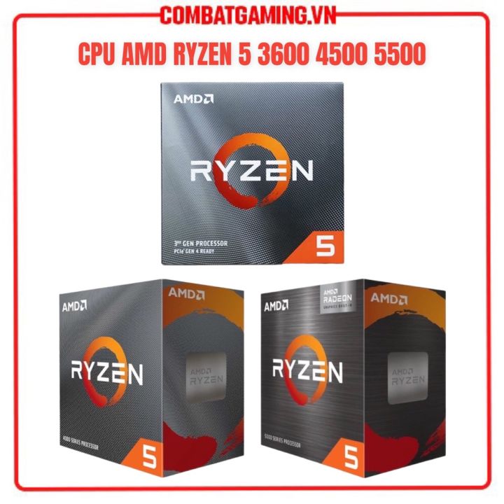 Bộ Vi Xử Lý Amd Ryzen 5 3600 4500 5500 Box Chính Hãng Amd Vn Combo