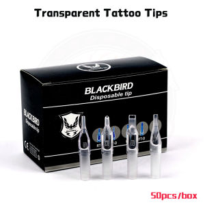 50pcs Disposable Tattoo Needle Tips BLACKBIRD Sterilized Transparent Clear Nozzle Easy to Observe RT/MFT For Liner & Shading