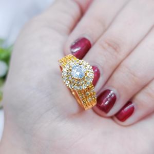 Grosir Cincin Berlapis Emas 24K Gold Korea Perhiasan Rings Wanita Emas Muda Anti Karat Aksesoris Jewelry