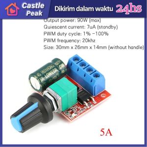 Controller Module Regulator Tegangan DC 5V-35V 5A PWM DC Pengendali Kecepatan Motor Gubernur Regulator Kecepatan Stepless Pengendali Daya