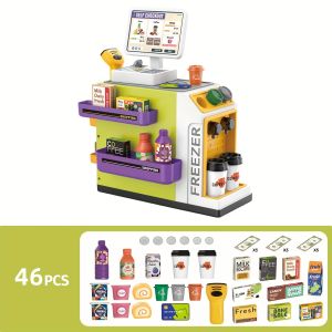 Cashier Machine Toys Swipe Scan Cashier Toys Pretend Play For Kid Boy Girl Toys Coffee Machine Toy Simulated Supermarket Register New Year Gifts