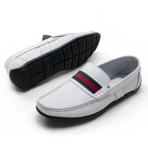 Sepatu Slip On Pria Kulit  Loafers Casual Pantofel Branded NVY8107