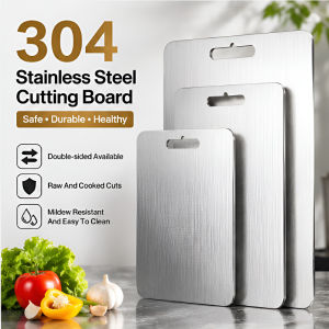 304 Stainless Steel Cutting Board Kitchen Chopping Board Dough Kneading Board Durable Mould Resistant Meat and Vegetable Board Kitchen Tools