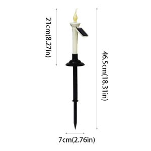 WANGCAI Không cháy Đèn nến năng lượng trời Nến LED Chống thấm nước Đèn sân vườn năng lượng trời Trang trí Công dụng kép Đèn năng lượng trời LED Khu vườn ngoài trời