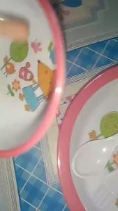 4Pcs Baby Cutlery Set Kids Plastic Plate with bowl fork and spoon Feeding Food Tableware Eating Set