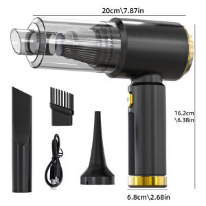 Multifunctional High Power Air Pump Car Vacuum Cleaner 2 in 1 Tire Inflator Portable Wet Dry Auto Vacuum 12V Quick Inflation Strong Suction LED Light Emergency Roadside Tool
