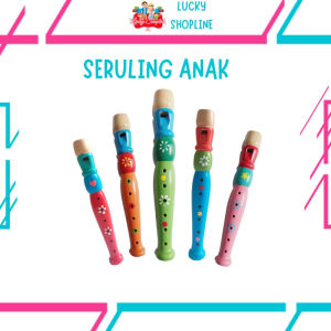 [BIG SALE] Wooden Flute Seruling Suling Kayu Warna Warni / Alat Musik Tiup - Mainan Edukasi Anak