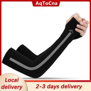 [COD] AqToCna Ship within 24 hours New Anti-UV Ice Silk Arm Sleeves Sunscreen Fingerless Gloves Bicycle Arm Sleevs