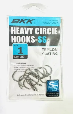 BKK SuperSlide Heavy Circle Fishing Hooks SS - Teflon Coated Size 1/0-6/0 New