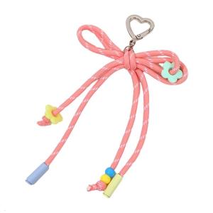 Thủ công màu kẹo bện Bowknot Keychain Nylon dệt Rope Keyring trang sức cho phụ nữ thời trang và sinh viên