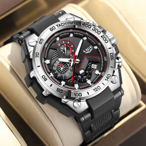 Lige chính hãng sang Trọng Hiển thị dạ quang Đồng hồ nam không thấm nước thể thao quân sự đồng hồ thạch anh cho nam giới + Hộp