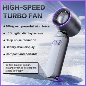 Adjustable Cooling Fan LED Digital Display Mini Cold Fan Portable Electric Fan for Camping Hiking Outdoor Activities