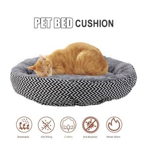 DISERVSTORE Pet Cat Bed Round Bed Sleeping Bed Plush Pet Bed Comfortable Cushion / Tilam Kucing Anjing Large Round Pet Dog Cat Bed Breathable Pet Sofa Dog Cat Bed Cushion Warm Soft Cushion Mat Cat House Pet Bed Pet Dog Cat Sleeping Bed 宠物窝 猫床 狗床