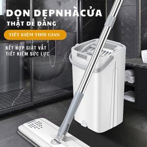 Bộ Cây Lau Nhà Thùng Lau Nhà Tự Vắt Thông Minh Chổi Lau Nhà Xoay 360 Độ Vuadienmay
