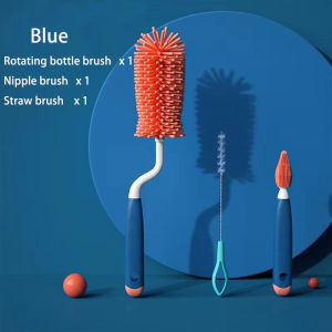 3pcs Baby Bottle Brush Set Pacifier Bottle Brush 360 Degree Cleaning Milk Bottle Cleaning Brush