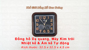 Đồng Hồ Treo Tường EASTAR KIM TRÔI Số nổi 3D có DẠ QUANG và NHIỆT ẨM KẾ Tự Động – Tặng Pin Maxell – Bảo Hành 1 Năm
