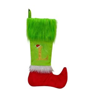 Letter Christmas Stockings Ornament Candy Gift Bag Christmas Hanging Socks For Tree Fireplaces Holiday Decoration