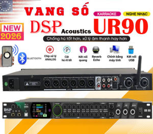 Vang số Karaoke UR90 Mới 2025  Vang Số Karaoke 4 Cấp Độ Chống Hú Rít Feedback  Chip Xử Lý Kép Digital SPD 64 Bit .Hiệu ứng Echo / Reverb Cực Sáng Mượt Mà 3 Phân Đoạn Lọc EQ Tích Hợp Chỉnh Cơ  Máy Tính Kết Nối  Bluetooth Usb Av Cổng Quang