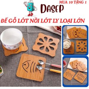 Combo 2 Miếng Lót Nồi Bằng Gỗ Cách Nhiệt Chống Nóng Tiện Dụng Loại Lớn 14.5cm