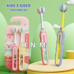 LAGI VIRAL !! Sikat Gigi Anak Anak 2 In 1 Toothbrush Toiletries Travel Kit Pembersih Gigi 3 Sisi Portable Bahan Silikon Bulu Sikat Halus Lembut Desain Korea