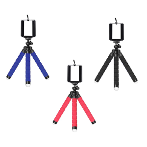 360 Degree Rotating Selfie Tripod Stand with Clip Universal Bracket Mount Holder Flexible Tripod Portable