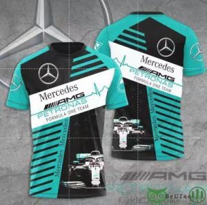 Best-selling 2026 F1 racing-Benz team new 3D digital print short-sleeve T-shirt