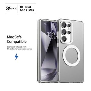 GKK Case Magsafe Round Samsung S25 PLUS ULTRA 5G Softcase Case Magnetic Wireless Anti Menguning