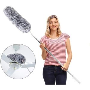 Chổi quét bụi đa năng rút xoay 360 độ Cán Dài 2.8 Mét Bằng Sợi Vải Siêu Nhỏ Inox Có Thể Rút