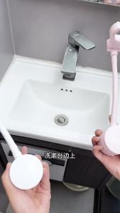 AE Suction cup hair dryer holder hands-free shelf for bathroom frees up your hands wall-mounted hair dryer storage no drilling required