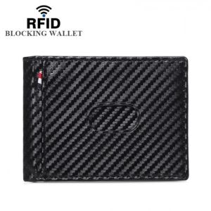 Dompet Pria Slim Carbon Fiber Wallet With RFID Blocking