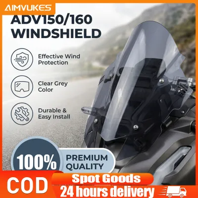 Motorcycle Windshield Windscreen Transparent Grey Front Deflector Protector for ADV150 ADV160 Scooter Accessories【Fast Ship】COD