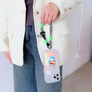 Dopamine Fashion Anti-Lost Braided Mobile Phone Lanyard Keychain Wrist Carrying Strap Colourful Short Phone Chain