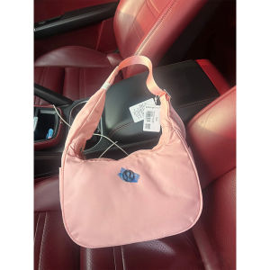 2026 New black horn bag lulu bag 4L Commuting shoulder bag niche high-end nylon handbag