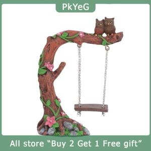 [COD] PkYeG KITCHEN Miniature Fairy Garden Swing Flower Tree Swing Figurine Swing Model For Micro Landscape Courtyard Garden Outdoor Display Decor