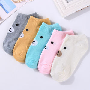 AQILA - Kaos Kaki Motif Beruang Cute Kaoskaki Pendek Socks Fruit Fashion Wanita Korea Import SC 14