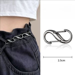 Metal Waist Cinching Buckles Adjustable Jeans Waist Tightener No Sewing Button for Loose Pants DIY Accessory
