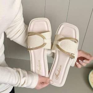 [Free Shipping] WomenS Summer Outdoor Slippers Non-Slip Soft-Soled Korean-Style Open-Toe Home Sandals Beach Casual Flat Shoes