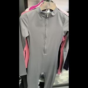 European and American autumn and winter zippered long-sleeve long yoga jumpsuit for women sports and fitness tight-fitting bodysuit