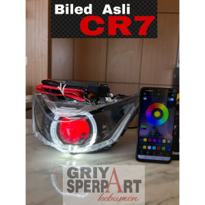 Lampu depan beat street Deluxe Custome Biled billed ASLI Projector CR7 DeviL RGB + Relay