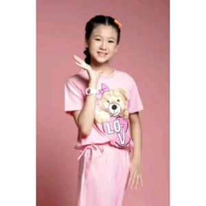Little Pineapple Setelan Santai Baju Tidur Love Bear Anak Tanggung 9-14 Tahun