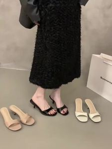[Free Shipping] Nude high-heeled open-toe sandals for outdoor wear 2026 new summer style to match skirts