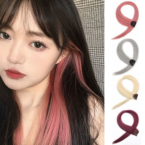 Nicedays🍒Fashion Wanita Warna-warni Potongan Wig Mulus Panjang Rambut Lurus dengan Klip Potongan Rambut Ekstensi