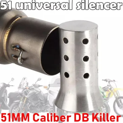 Pinph Universal 51mm Motorcycle Exhaust Pipe Muffler RearPipe Tailpipe Stainless SC Exhaust With Silencer