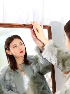 R Mirror Clothing Store Full-Length Mirror Floor-Standing Household Bedroom Girl Dressing Mirror Wall-Mounted Internet Famous Photo Taking ins