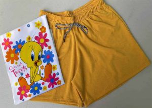TERNO SHORTS CARTOON CHARACTER GRAPHIC DESIGN FOR WOMENSWEAR