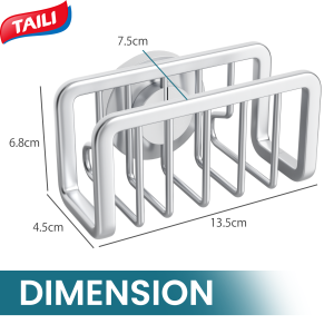 TAILI Sponge Rack for Kitchen Sink with Strong Suction Cup Anti-rust Aluminum Sink Rack Sea Kitchen Sink Removable Sponge Rack Dishwashing Brush Storage Rack Black/Silver
